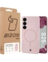 Silikonowe etui z pierścieniem magnetycznym Bizon Soft Case Magnetic do Samsung Galaxy S25+ Plus jasnoróżowe
