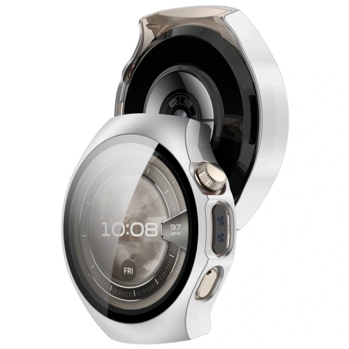 Bizon Case+Üveg Óra Huawei Watch 5 46mm selyem ezüst