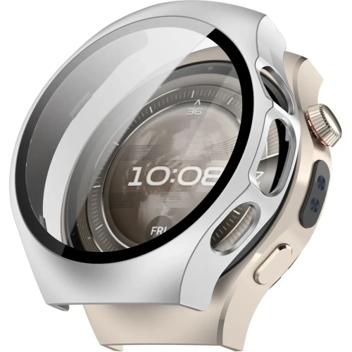 Bizon Case+Üveg Óra Huawei Watch 5 46mm selyem ezüst