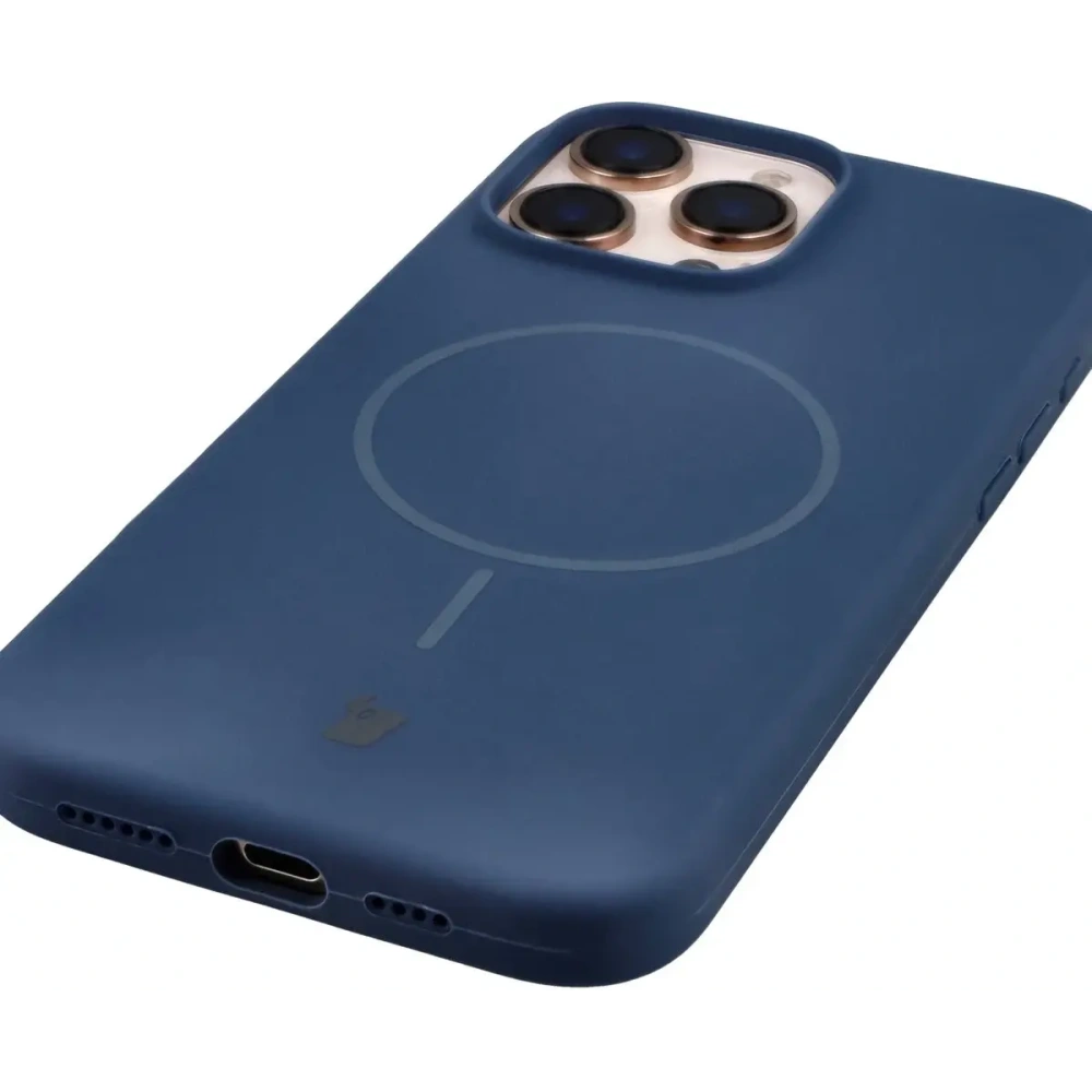 Silikonowe etui z pierścieniem magnetycznym Bizon Soft Case Magnetic do Apple iPhone 16 Pro Max granatowe