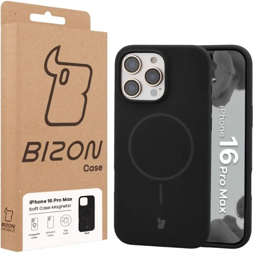 Bizon Soft Case Magnetisch für Apple iPhone 16 Pro Max schwarz