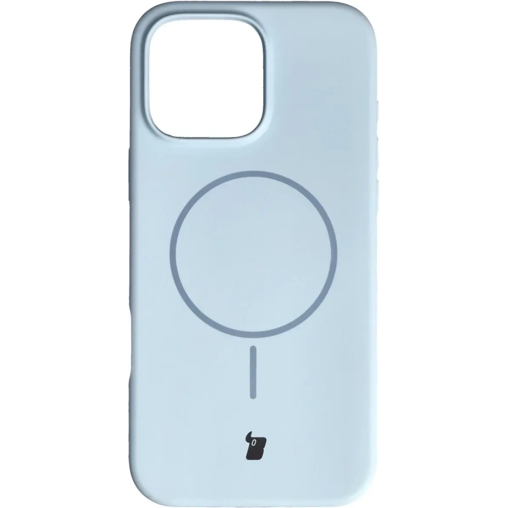 Silikonowe etui z pierścieniem magnetycznym Bizon Soft Case Magnetic do Apple iPhone 16 Pro Max błękitne