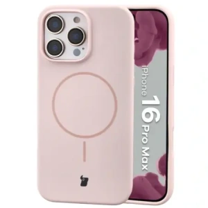 Bizon Soft Case Magnetic Apple iPhone 16 Pro Max hellrosa