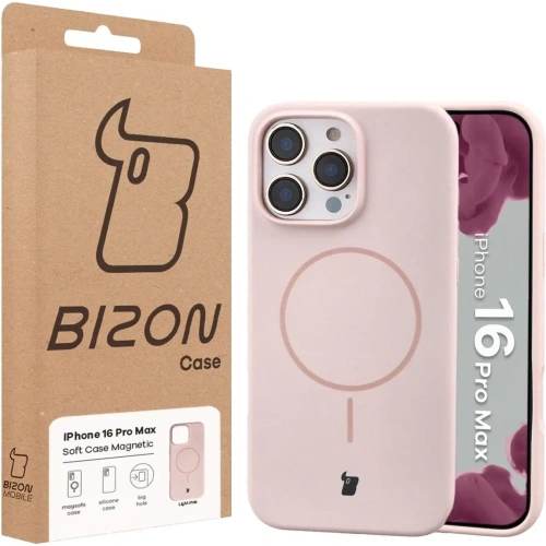 Bizon Soft Case Magnetic Apple iPhone 16 Pro Max világos rózsaszín