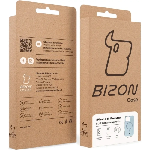 Bizon Soft Case Magnetisch für Apple iPhone 16 Pro Max blau