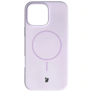 Silikonowe etui z pierścieniem magnetycznym Bizon Soft Case Magnetic do Apple iPhone 16 Pro Max jasnofioletowe