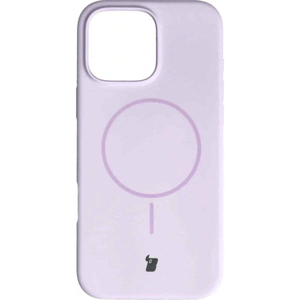 Silikonowe etui z pierścieniem magnetycznym Bizon Soft Case Magnetic do Apple iPhone 16 Pro Max jasnofioletowe