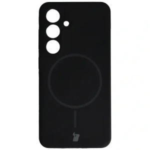 Silikonowe etui z pierścieniem magnetycznym Bizon Soft Case Magnetic do Samsung Galaxy S24 czarne