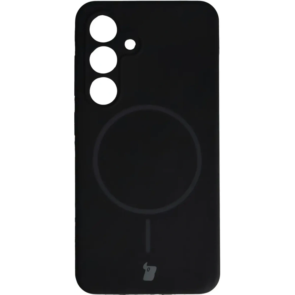 Silikonowe etui z pierścieniem magnetycznym Bizon Soft Case Magnetic do Samsung Galaxy S24 czarne