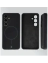 Silikonowe etui z pierścieniem magnetycznym Bizon Soft Case Magnetic do Samsung Galaxy S24 czarne