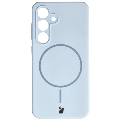 Silikonowe etui z pierścieniem magnetycznym Bizon Soft Case Magnetic do Samsung Galaxy S24 błękitne