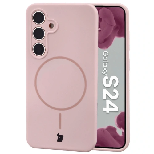 Bizon Soft Case Magnetic Samsung Galaxy S24 světle růžová