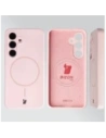 Silikonowe etui z pierścieniem magnetycznym Bizon Soft Case Magnetic do Samsung Galaxy S24 jasnoróżowe
