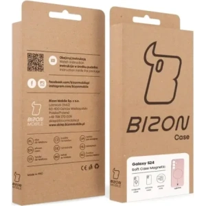 Silikonowe etui z pierścieniem magnetycznym Bizon Soft Case Magnetic do Samsung Galaxy S24 jasnoróżowe