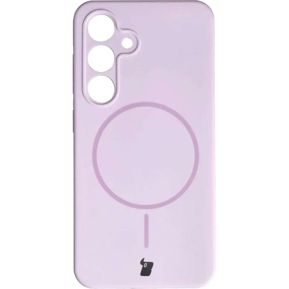 Silikonowe etui z pierścieniem magnetycznym Bizon Soft Case Magnetic do Samsung Galaxy S24 jasnofioletowe