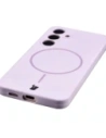 Silikonowe etui z pierścieniem magnetycznym Bizon Soft Case Magnetic do Samsung Galaxy S24 jasnofioletowe