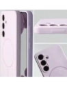 Silikonowe etui z pierścieniem magnetycznym Bizon Soft Case Magnetic do Samsung Galaxy S24 jasnofioletowe