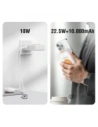 Ładowarka hybrydowa 4smarts 6w1 USB-C / USB-A PD 22.5W z powerbankiem 10000mAh, ładowanie indukcyjne Qi, kabel USB-C biała
