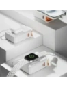 Ładowarka hybrydowa 4smarts 6w1 USB-C / USB-A PD 22.5W z powerbankiem 10000mAh, ładowanie indukcyjne Qi, kabel USB-C biała