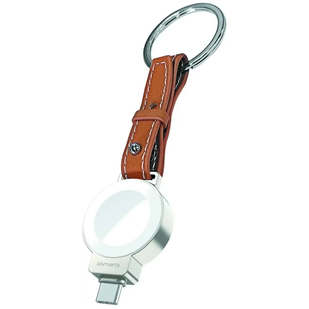 Ładowarka indukcyjna 4smarts USB-C do Apple Watch z brelokiem srebrna