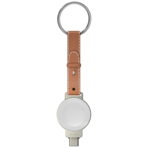 Încărcător inductiv USB-C pentru Apple Watch cu breloc 4smarts Argintiu