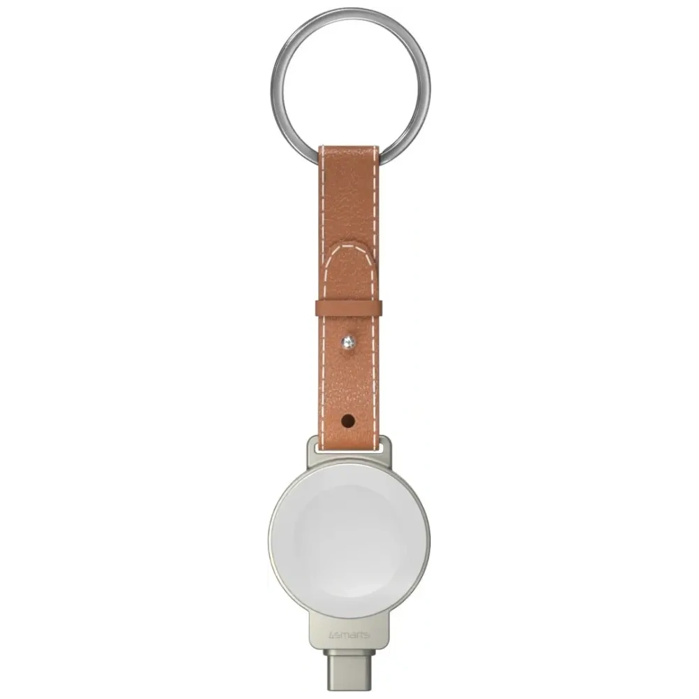 Ładowarka indukcyjna 4smarts USB-C do Apple Watch z brelokiem srebrna