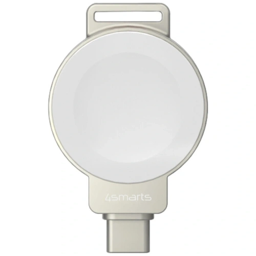 4smarts USB-C Induction Charger for Apple Watch with Keychain Silver