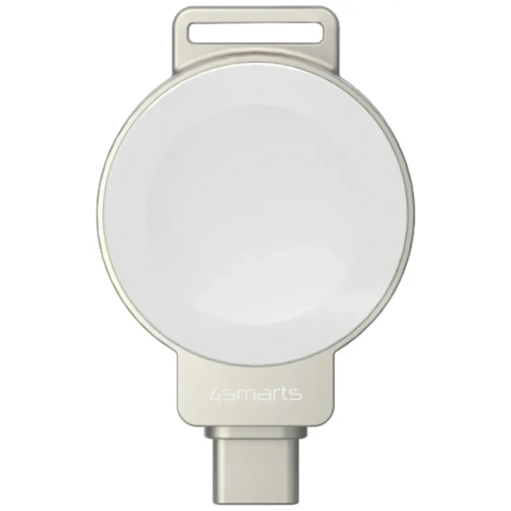 Ładowarka indukcyjna 4smarts USB-C do Apple Watch z brelokiem srebrna