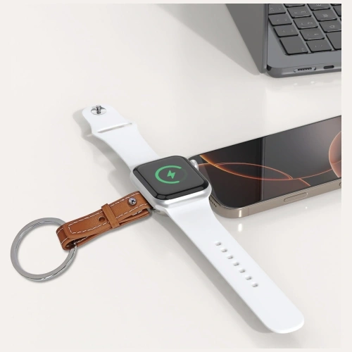 4smarts USB-C Induction Charger for Apple Watch with Keychain Silver