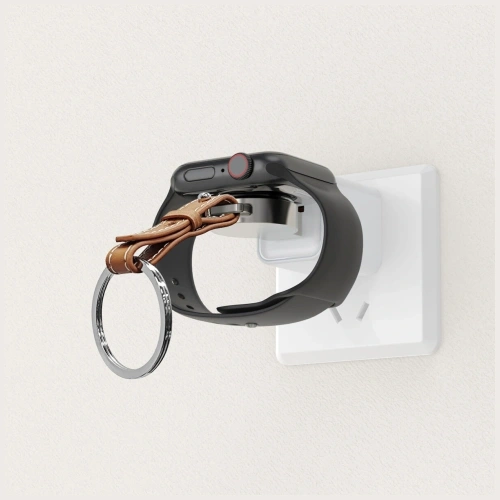 4smarts USB-C Induction Charger for Apple Watch with Keychain Silver