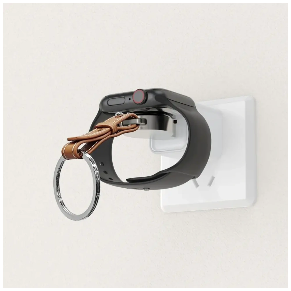 Ładowarka indukcyjna 4smarts USB-C do Apple Watch z brelokiem srebrna