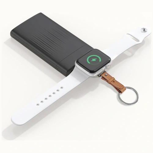 4smarts USB-C Induction Charger for Apple Watch with Keychain Silver