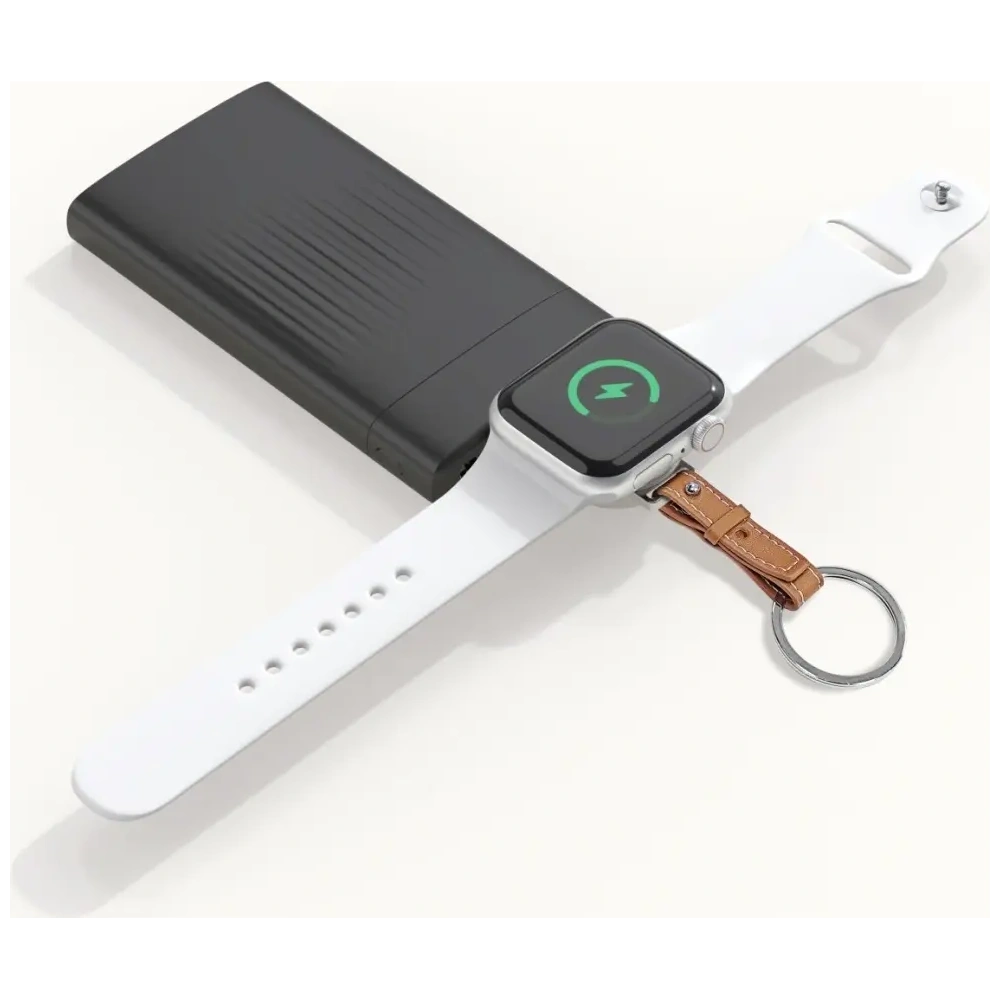 Ładowarka indukcyjna 4smarts USB-C do Apple Watch z brelokiem srebrna