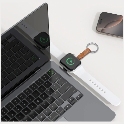 4smarts USB-C Induction Charger for Apple Watch with Keychain Silver