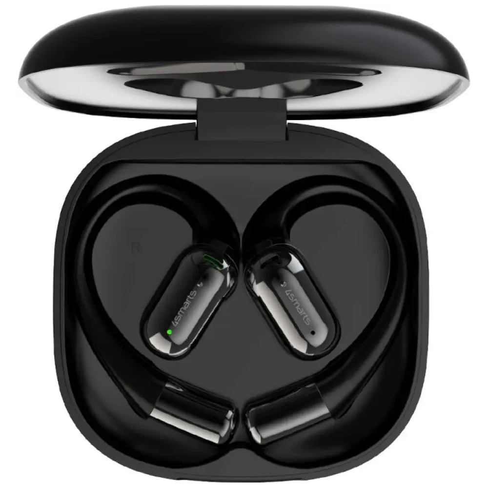 Słuchawki Bluetooth 4smarts SkyBuds OWS Open-Ear z ekranem AI czarny