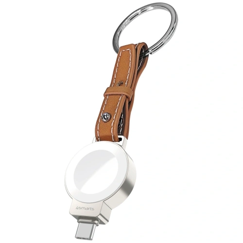 4smarts Style 4-in-1 Zubehörset MagSafe Geldbörse, Apple Watch Ladegerät, Apple Watch Armband, AirTag Hülle braun