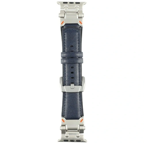 Set de accesorii 4smarts Style 4 în 1: portofel MagSafe, încărcător pentru Apple Watch, brățară pentru Apple Watch, husă pentru AirTag albastră.