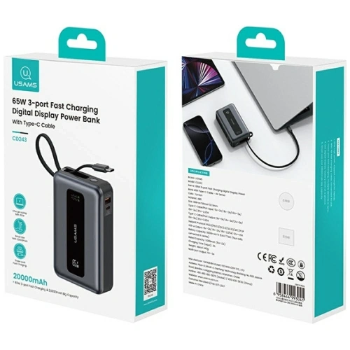 USAMS XH Series CD243 Powerbank 20000mAh 65W tarnění