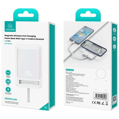 USAMS XM Series CD219 Powerbank 10000mAh Magnetic Wireless blue