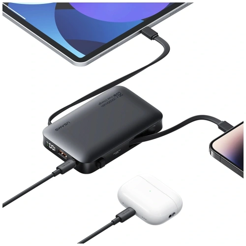 USAMS XR Series CD228 Powerbank 10000mAh 20W + USB-C / Lightning Cable white