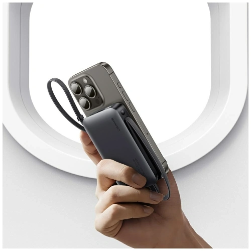Powerbank USAMS XR Series CD228 10000mAh 20W + Cablu USB-C / Lightning alb