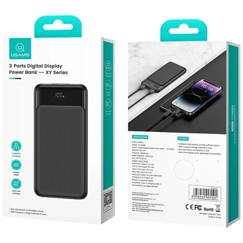 USAMS XY Series CD200 Powerbank 20000mAh black