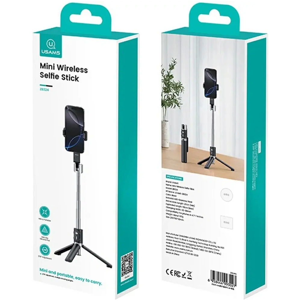 Selfie Stick USAMS ZB324 Mini Wireless czarny