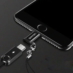 USAMS US-SJ152 microUSB / Lightning adaptér s poutkem černý