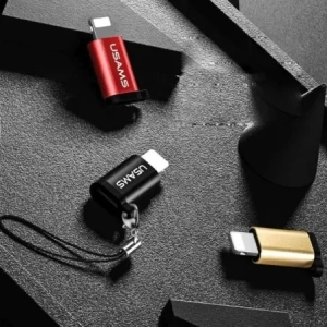 USAMS US-SJ152 microUSB / Lightning adapter with strap black