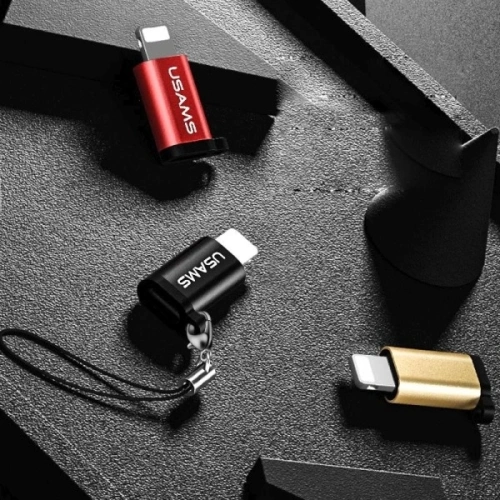 USAMS US-SJ152 microUSB / Lightning adapter with strap black