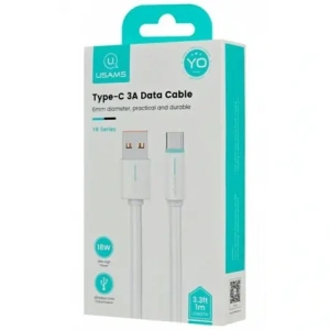 USAMS YU Series US-SJ732 USB-A / USB-C Cable 3A 1m White