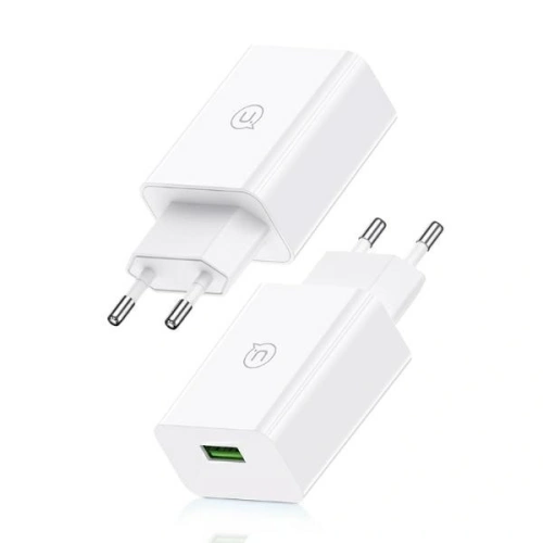 Ładowarka sieciowa USAMS SC Series SCXLTZ01 18W Fast Charging + kabel MicroUSB / USB-A 1m biała