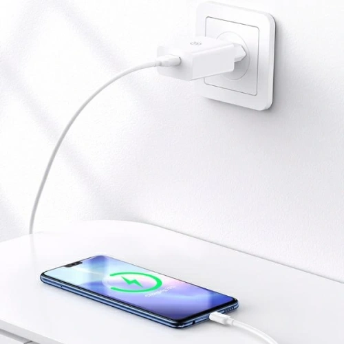 Ładowarka sieciowa USAMS SC Series SCXLTZ01 18W Fast Charging + kabel MicroUSB / USB-A 1m biała