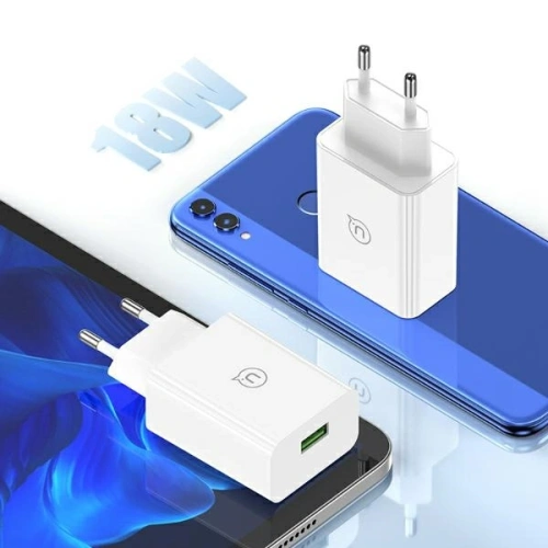 Ładowarka sieciowa USAMS SC Series SCXLTZ01 18W Fast Charging + kabel MicroUSB / USB-A 1m biała